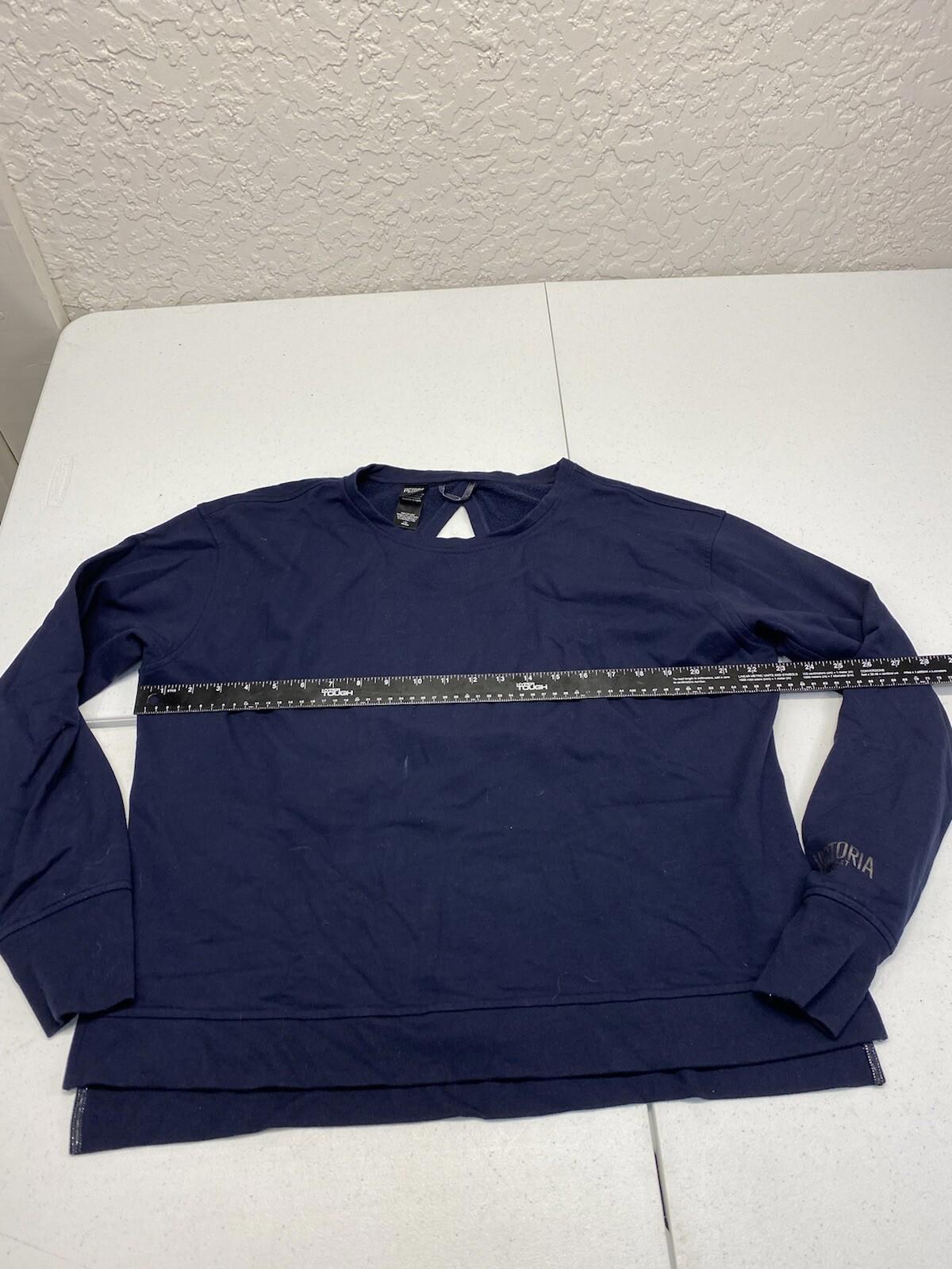 Victoria’s Secret Sport Logo Blue Crew Neck Sweater Women's Size Large F