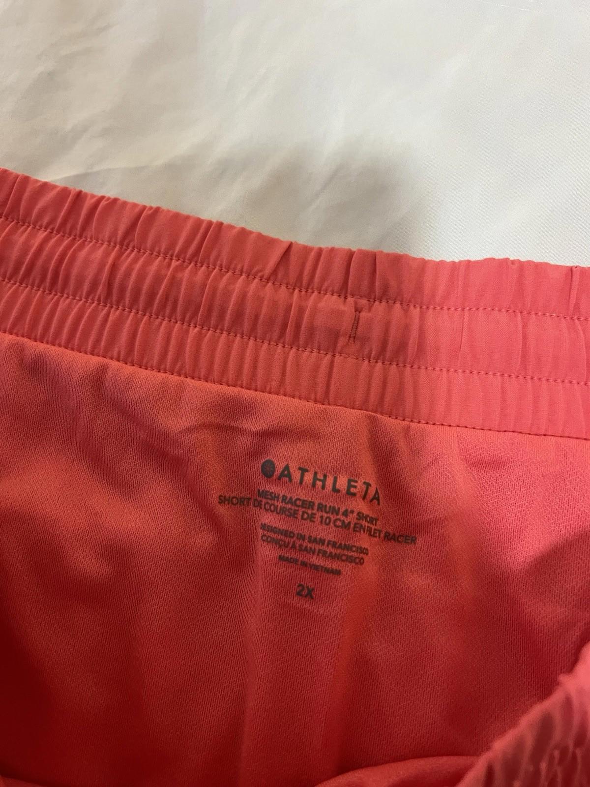 Athleta Mesh Racer Run Short 4" Womens Running Shorts Size 2x NWT Coral Pink 147