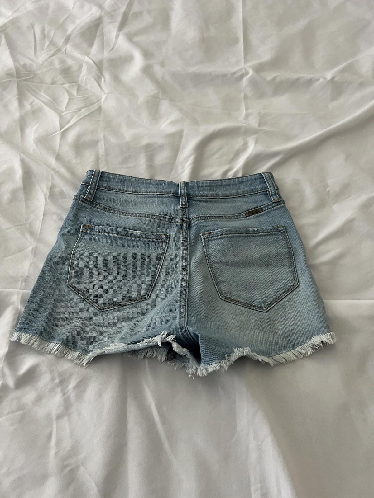 Kancan Shorts Womens Blue Denim Distressed Cut Off Light Wash Size 26    329