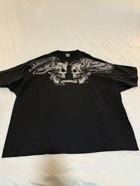 Vintage Liquid Blue "Heaven or Hell" skull t shirt size 6XL