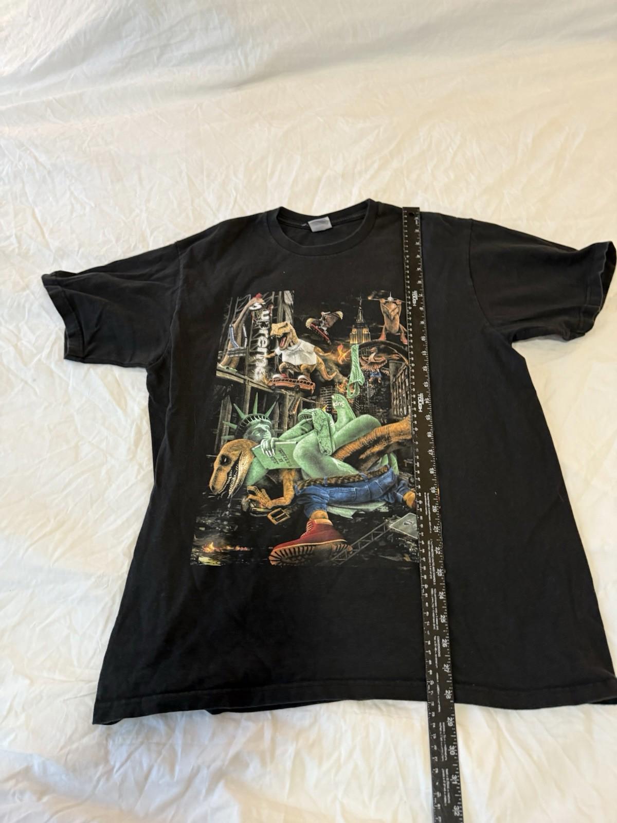 Supreme T-Rex Graphic T-Shirt Black Large Empire State NYC Streetwear 153