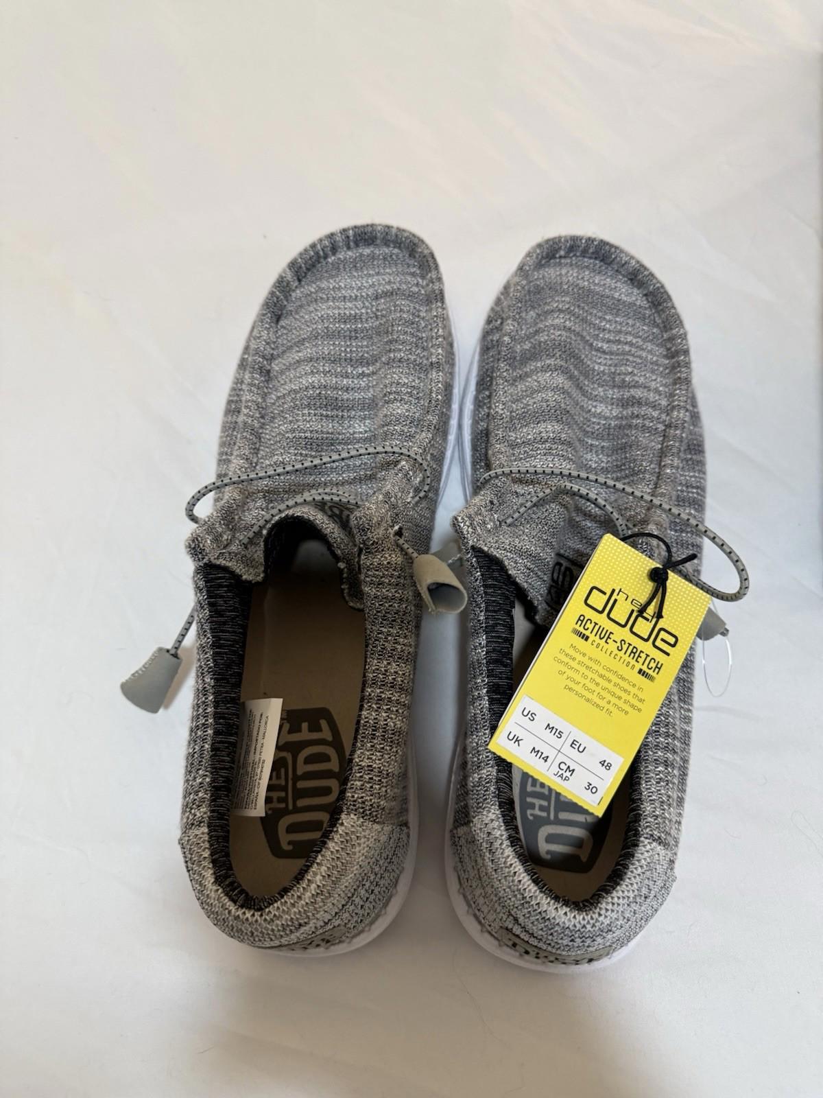 Hey Dude Men Wally Sox Stone Gray Slip-On Moccasins Loafer Shoes Comfort  Sz 14