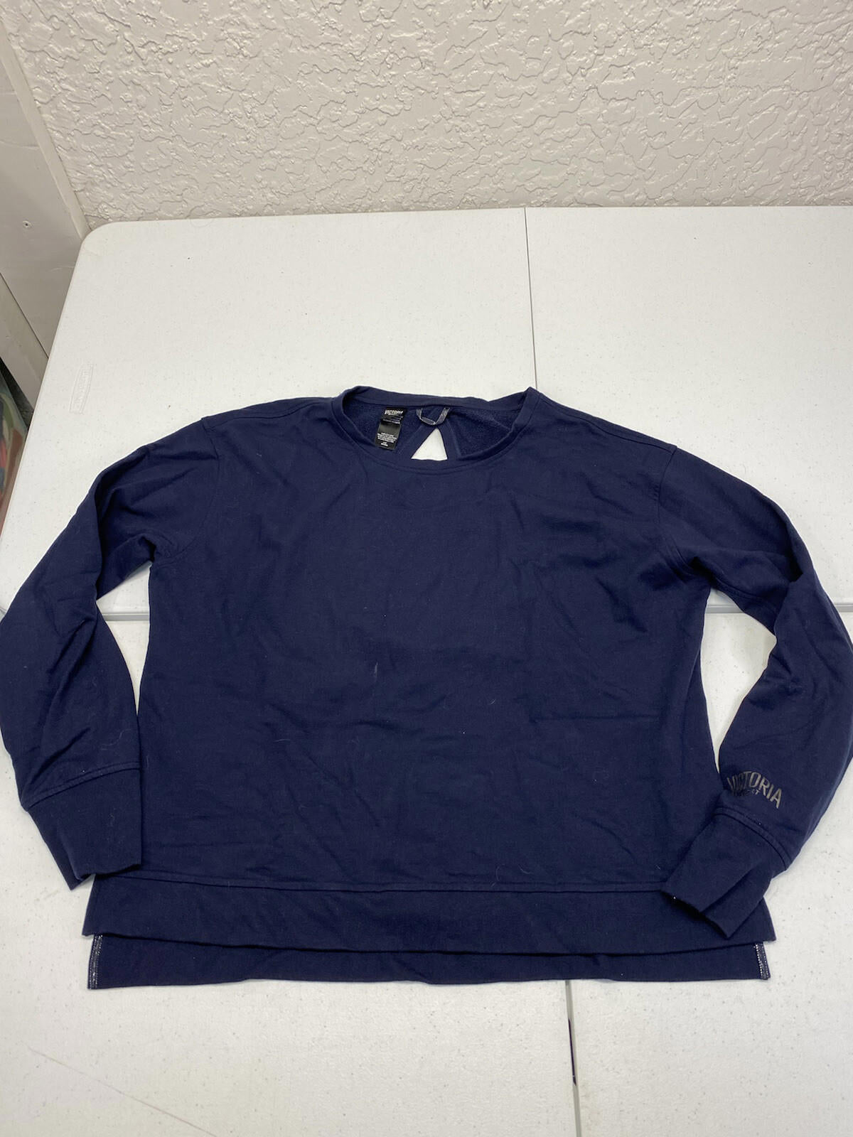 Victoria’s Secret Sport Logo Blue Crew Neck Sweater Women's Size Large F