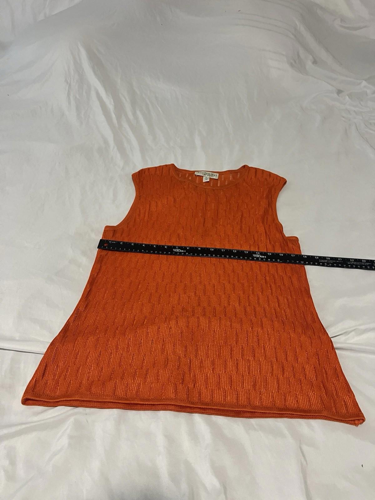 Griffith Gray for St. John Cable Knot Sleeveless Crewneck Orange Size Large 138