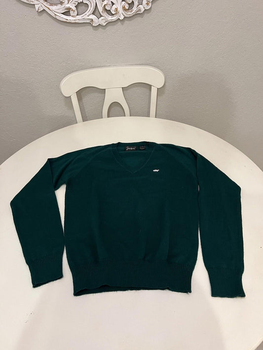 Vintage 80's John Weitz  Men's  Sweater Green  Medium USA Made 118