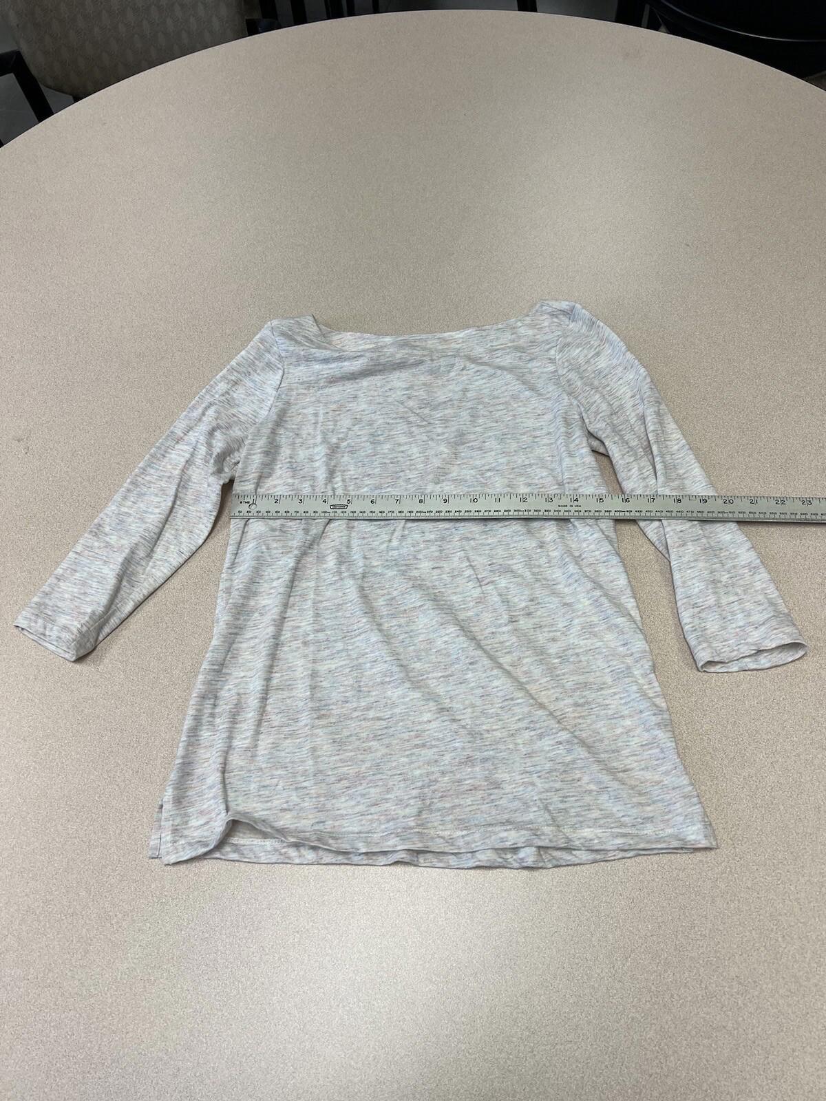 Ann Taylor Shirt Women's Small 3/4 Sleeve Round Neck Draped Front 323