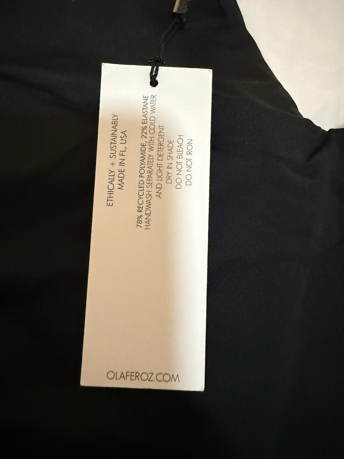 Ola Feroz Swimwear Jessica Garcia Cata One Piece Black Resortwear Small NWT 130