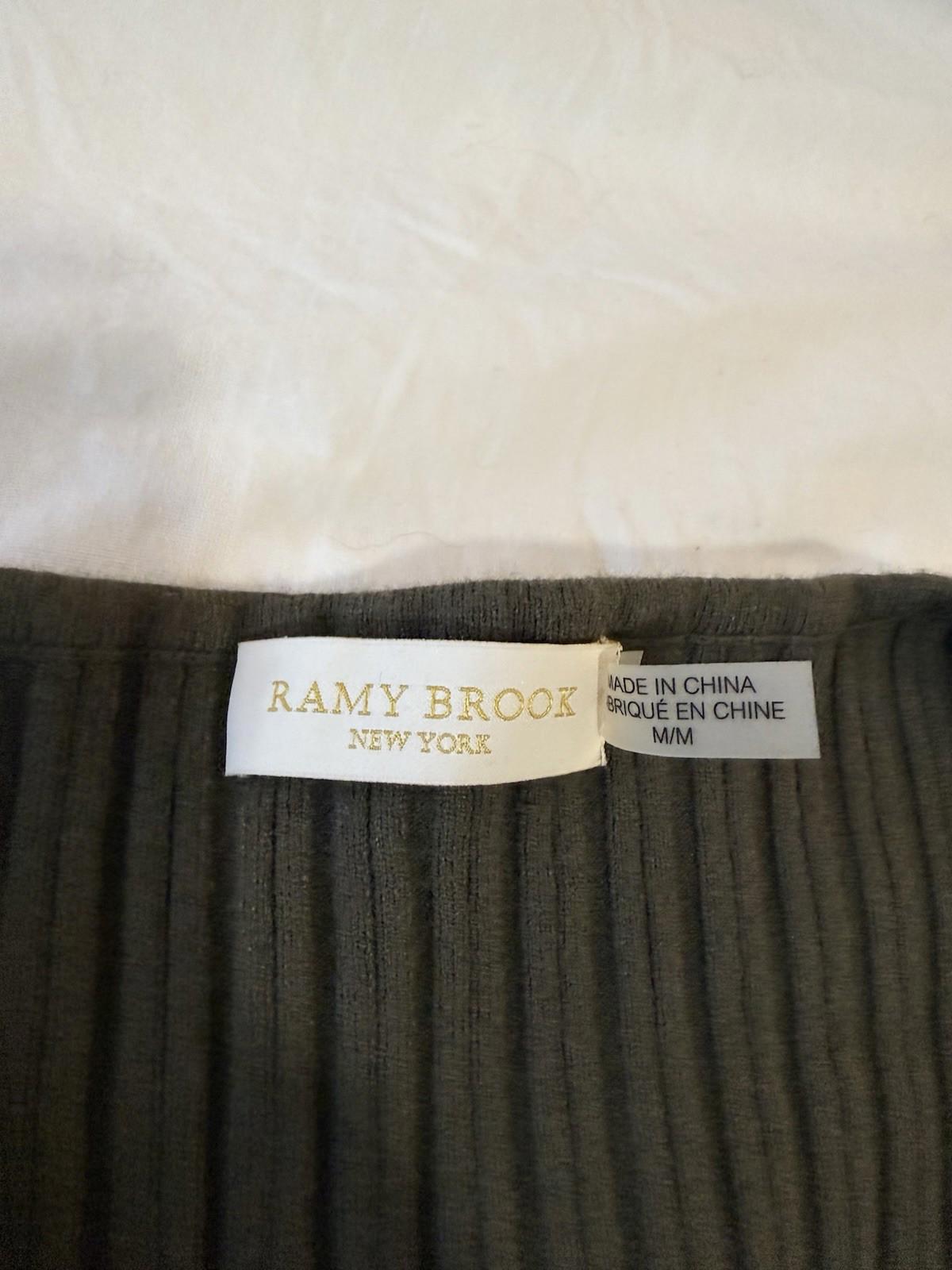 Ramy Brook Green Mini Knit Dress MEDIUM Ribbed Work Bodycon 153