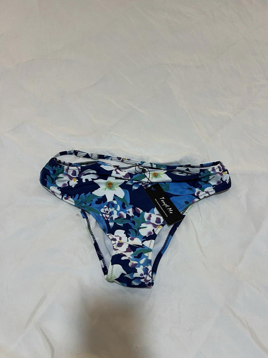 Tempt Me Women Retro High Waisted Bikini Bottom w/waist Strap Swimwear Sz L 370
