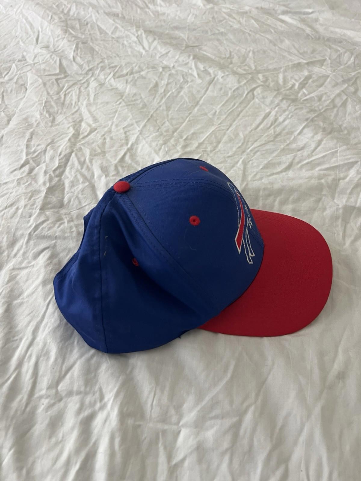 Vintage Buffalo Bills Hat Cap Strap Back Blue Red Logo 7 Light Up Hat NFL 147