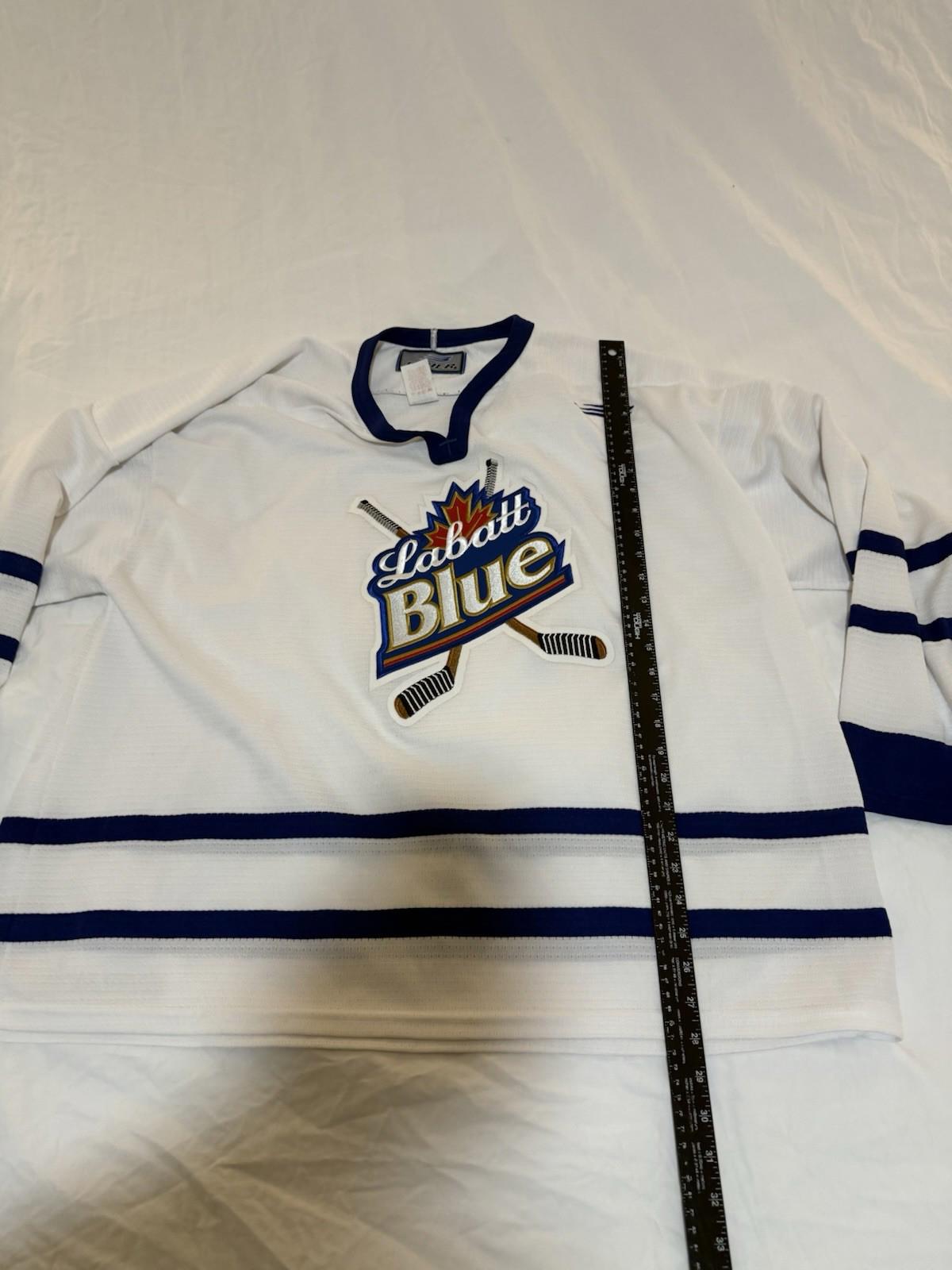 Labatt Blue Promotional Hockey Jersey Warrior White XL Adult Streetwear 130