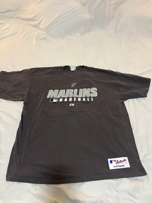 Vintage Florida Marlins T Shirt Mens Xl 90s Grey 122