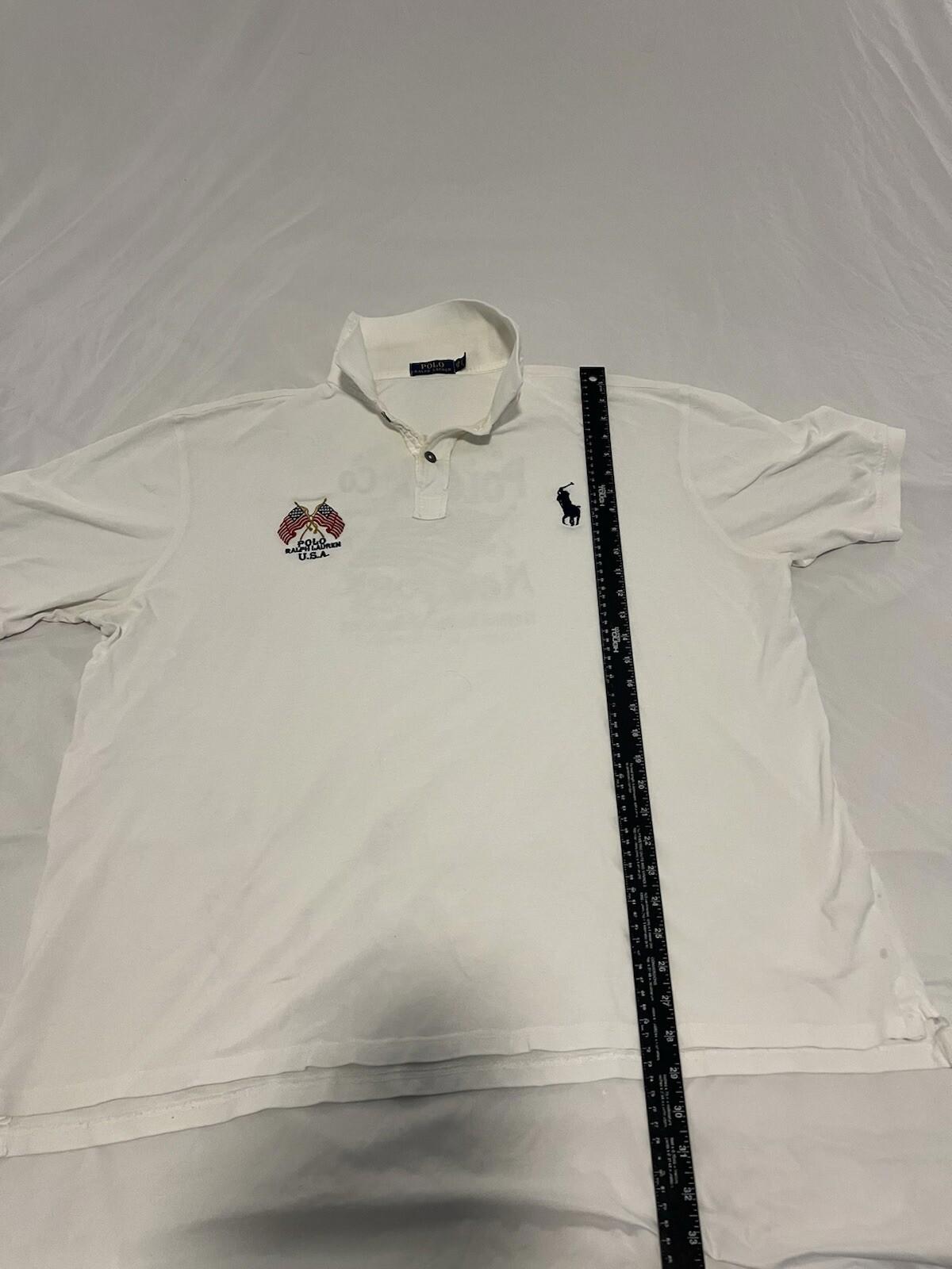 Polo Ralph Lauren Big Pony Shirt Mens 2XL White Bleecker St NYC Crest 373
