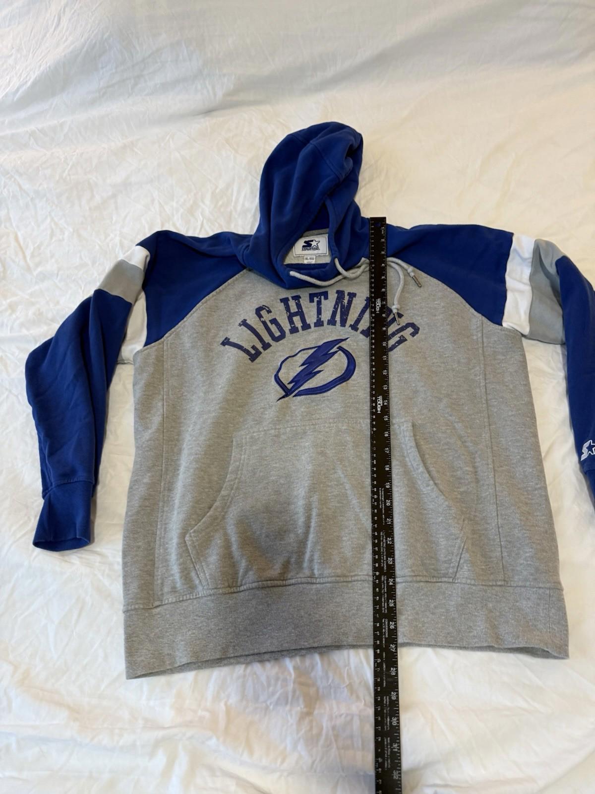 Vintage STARTER Tampa Bay Lightning Hooded Sweatshirt Xl 153