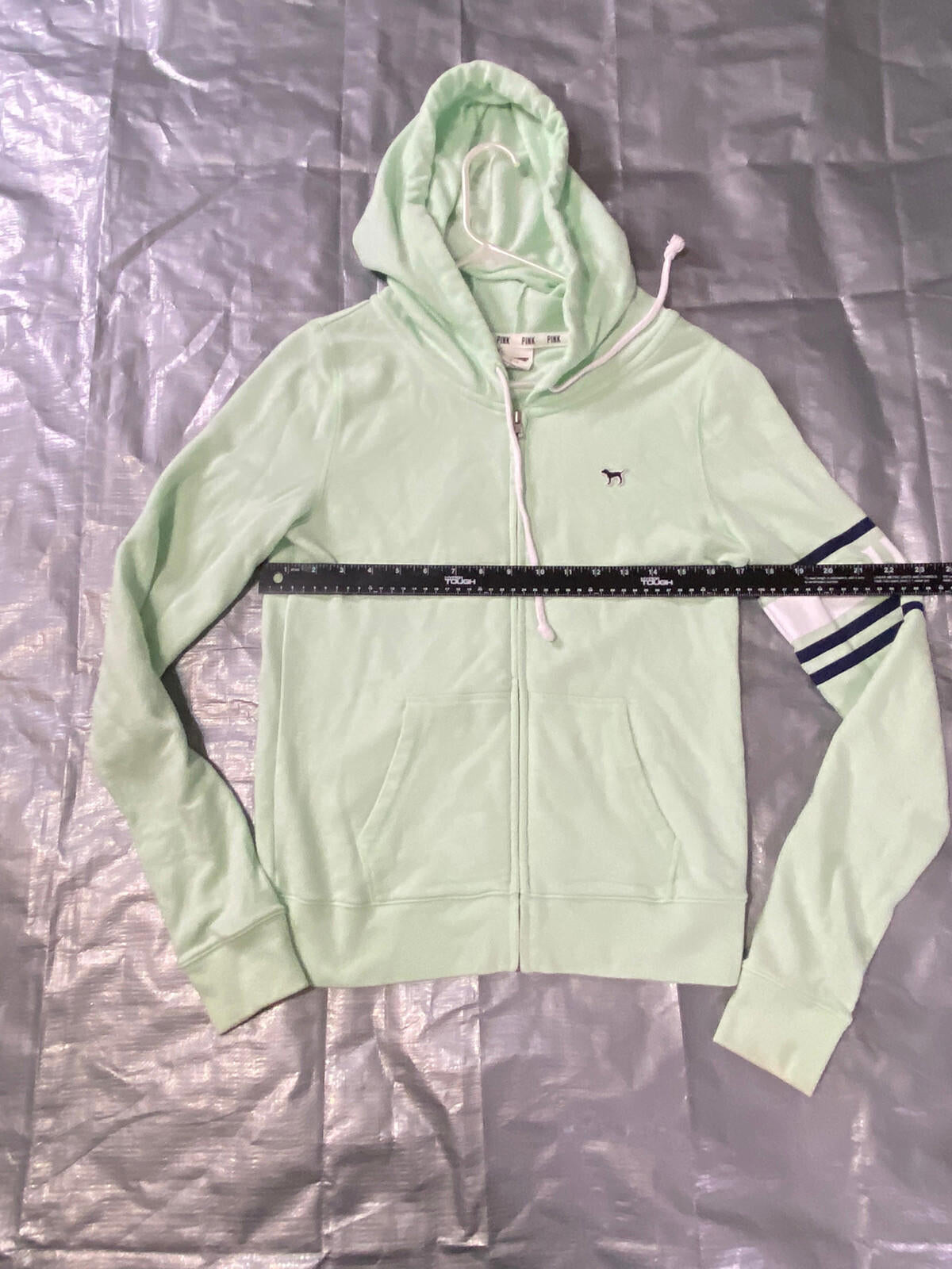 VICTORIA SECRET Full ZIP Green HOODIE SIZE SMALL Bc