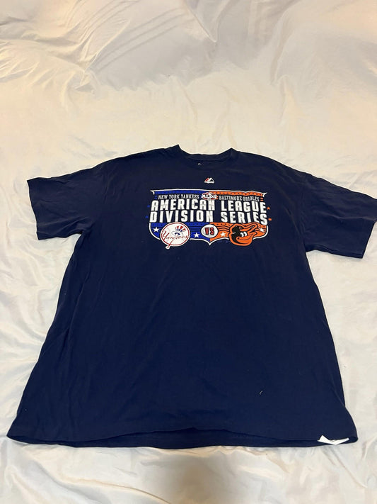 Baltimore Orioles vs New York Yankees 2012 ALDS Men's Xl Shirt Blue 122