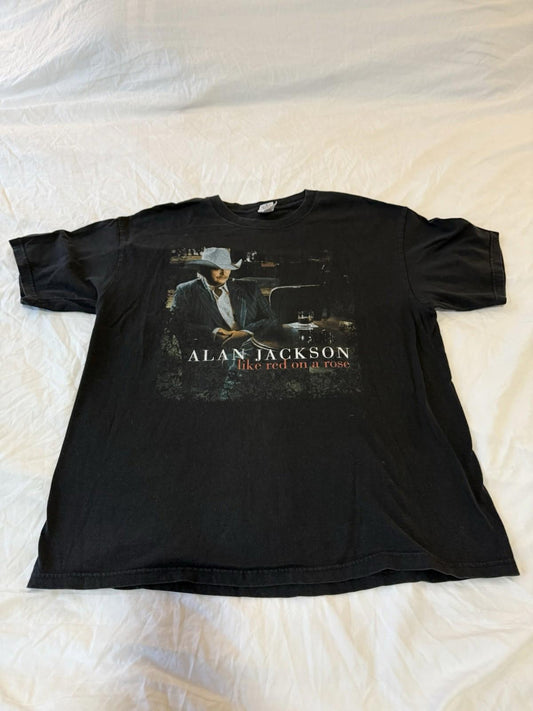 Vintage Alan Jackson Shirt Black Like Red On A Rose Black Country Xl 153