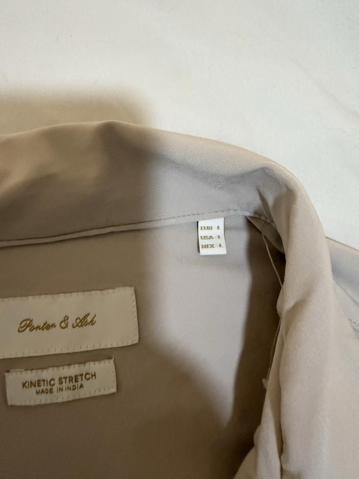 Porter And Ash Men’s 4 Way Stretch Luxury Button Down Casual Beige Shirt Large