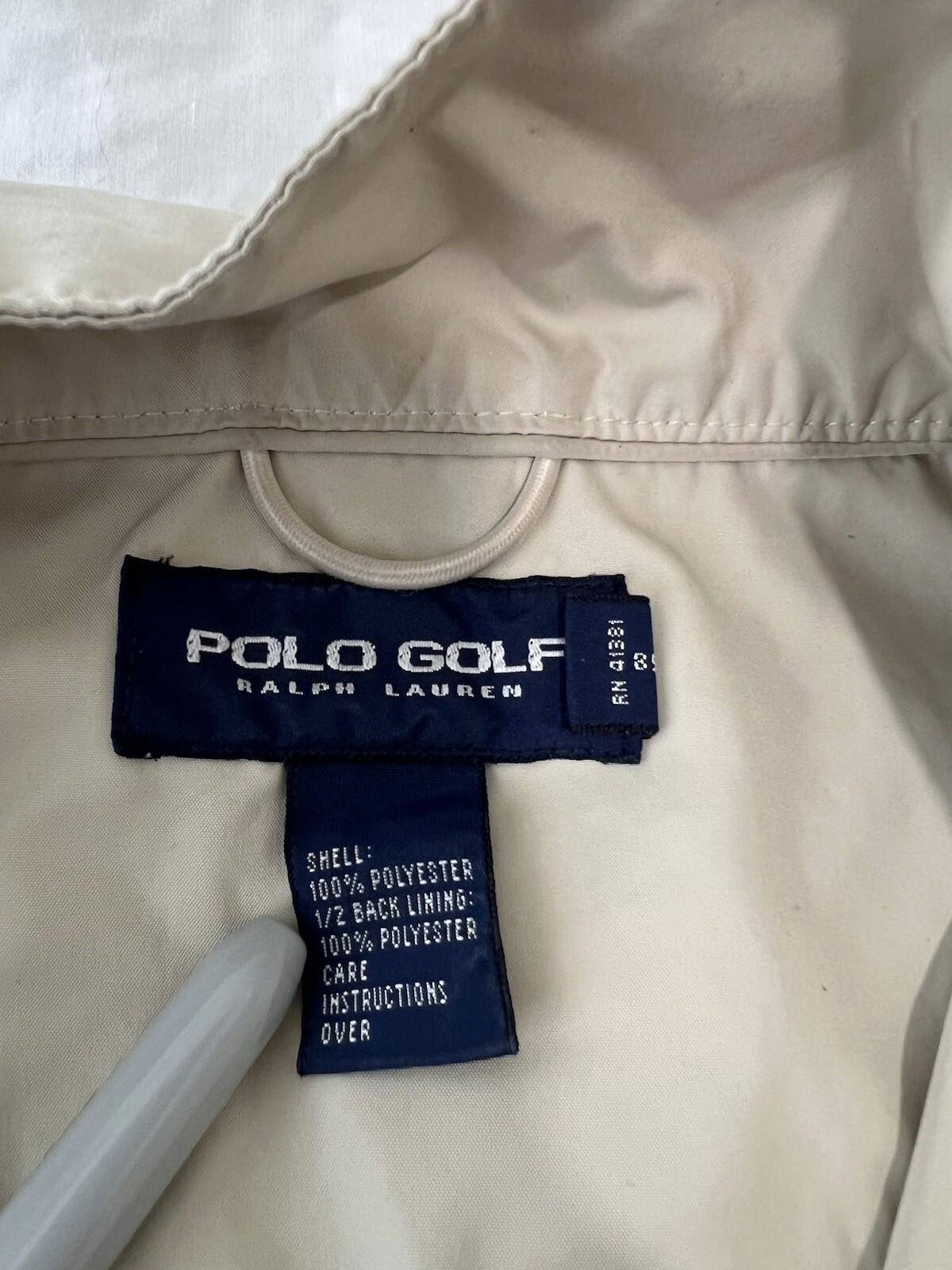Polo Ralph Lauren Jacket Mens Size Large Tan Full Zip Windbreaker Golf 5d