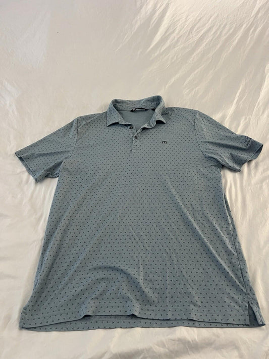Men’s Travis Matthew Blue Polo Shirt Size Xl Golf Short Sleeve 134