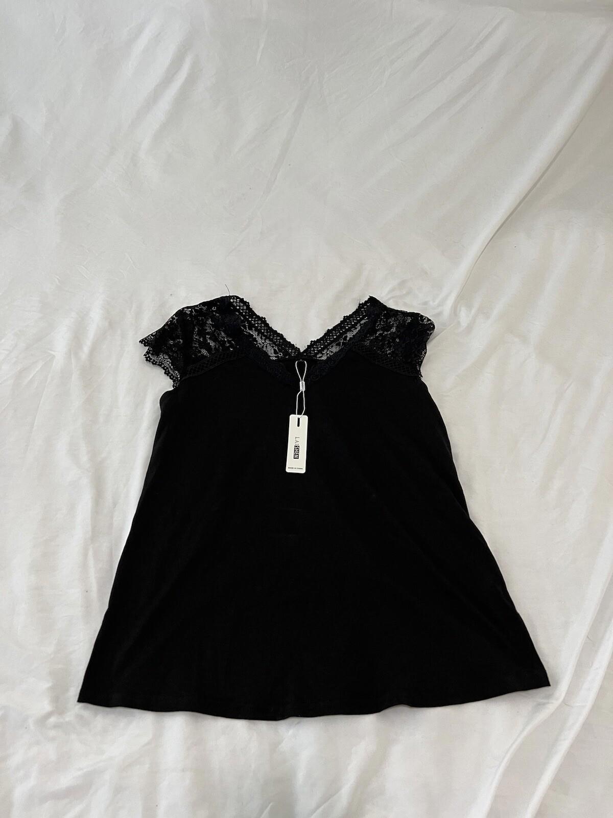 Lai Shen Women's Blouse Black Size Small Nwt 5xx