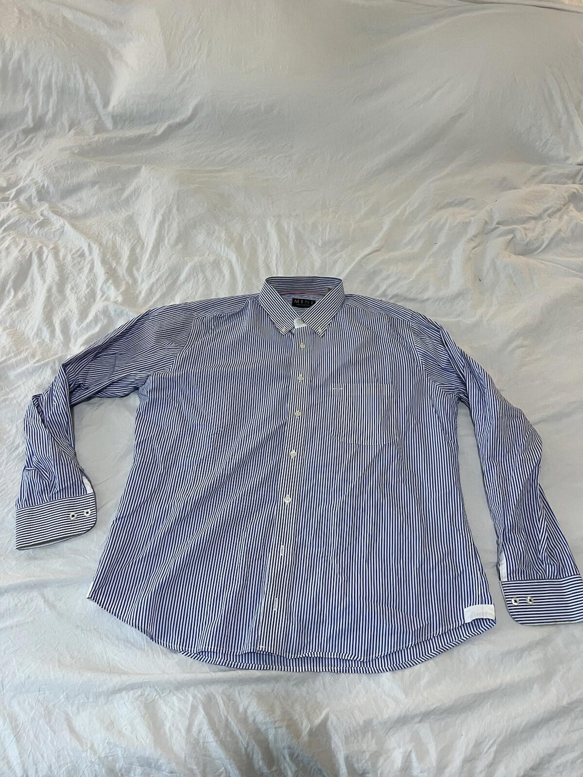MINE Dress Shirt Men’s Size L Modern Fit Blue Stripes 246