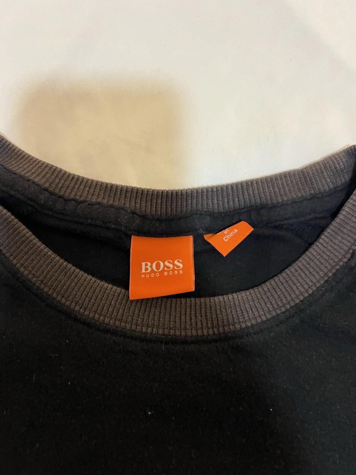 Hugo Boss Mens Black Long Sleeve Crew Neck Pullover Sweater Size Small 362