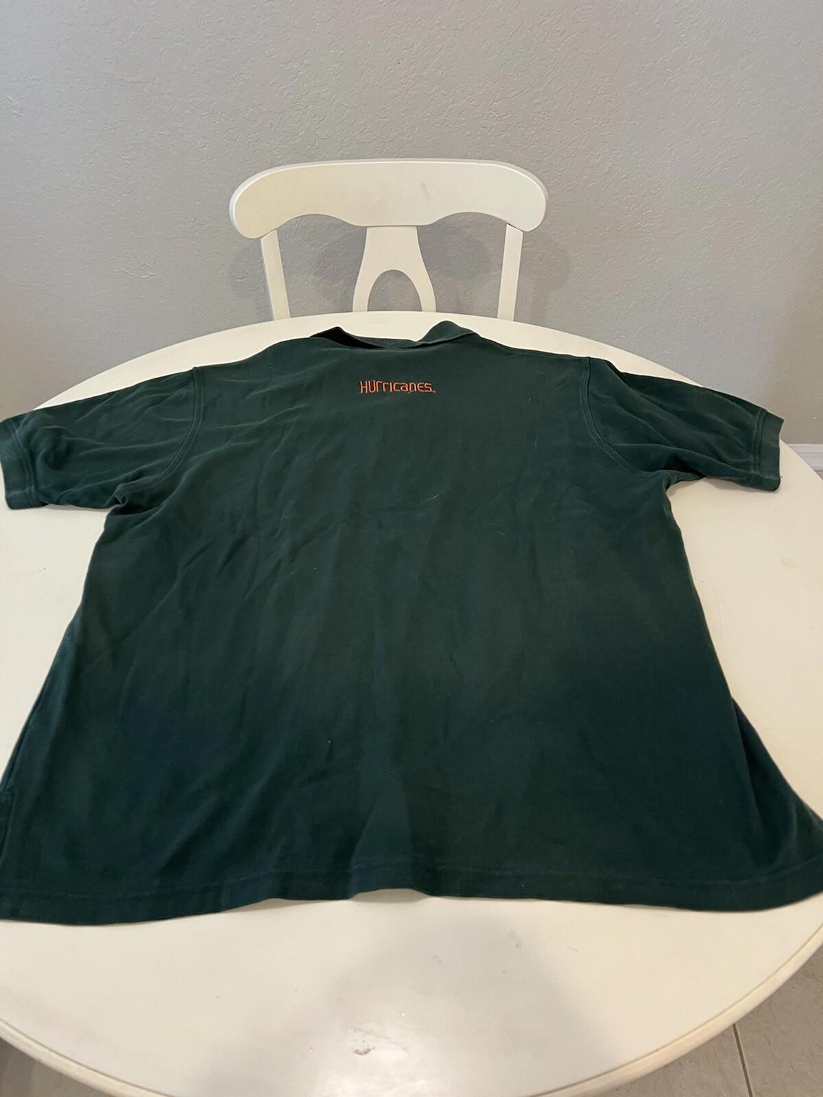 Vintage Miami Hurricane Men's Polo T-Shirt Size XL 118