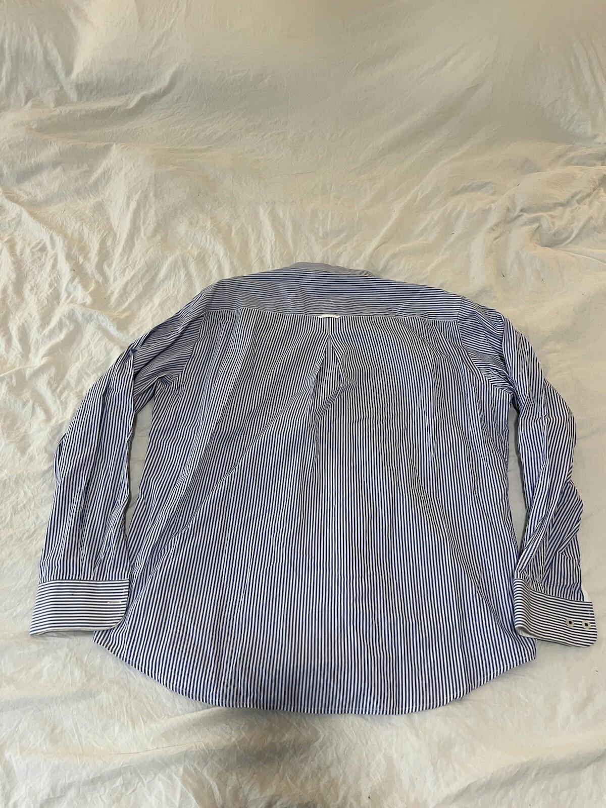 MINE Dress Shirt Men’s Size L Modern Fit Blue Stripes 246