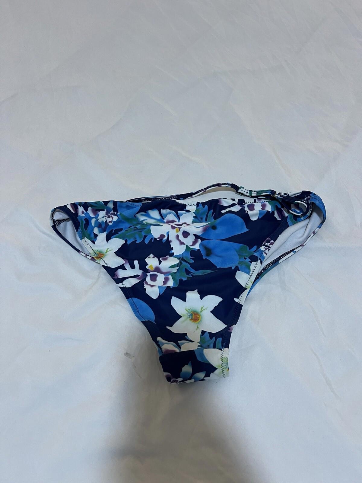 Tempt Me Women Retro High Waisted Bikini Bottom w/waist Strap Swimwear Sz L 370