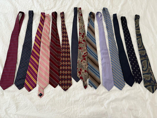 14 Neckties Good Mix Brands Wear Quilting Craft Lot Tie Lots 147