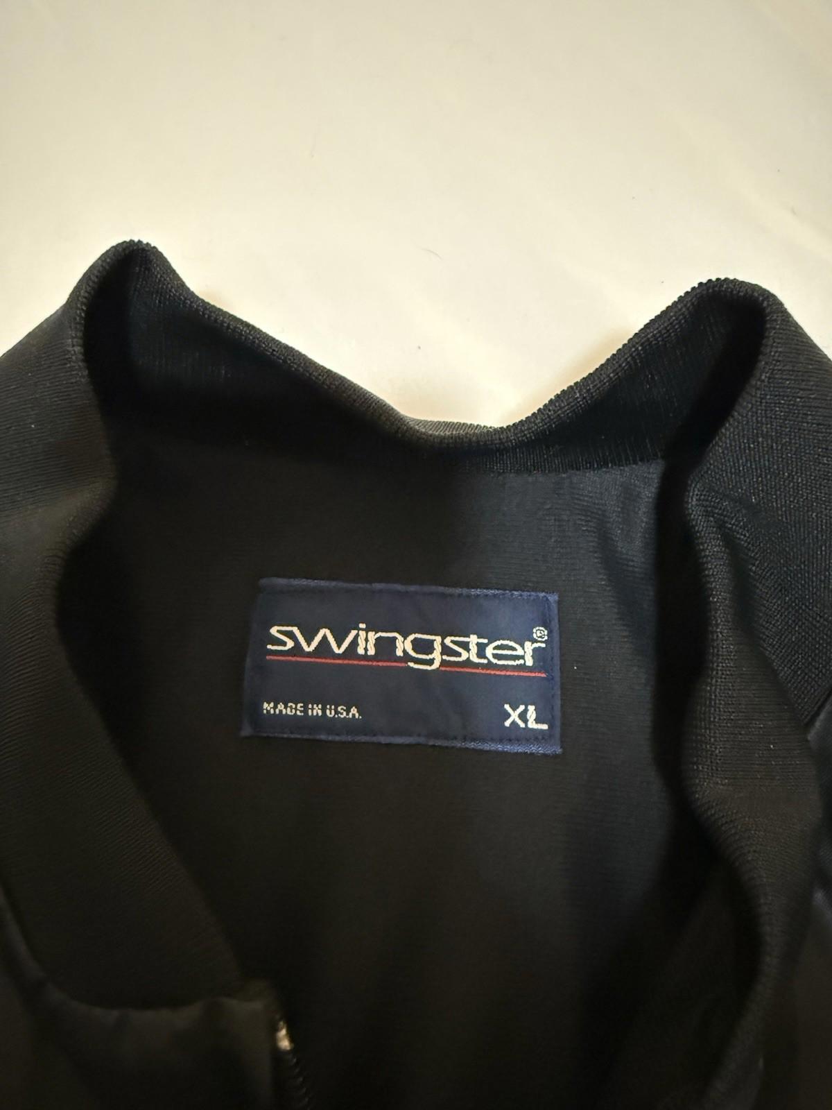 Vintage Swingster Jacket Mens XL Los Angeles On Location Satin Bomber 90s 148
