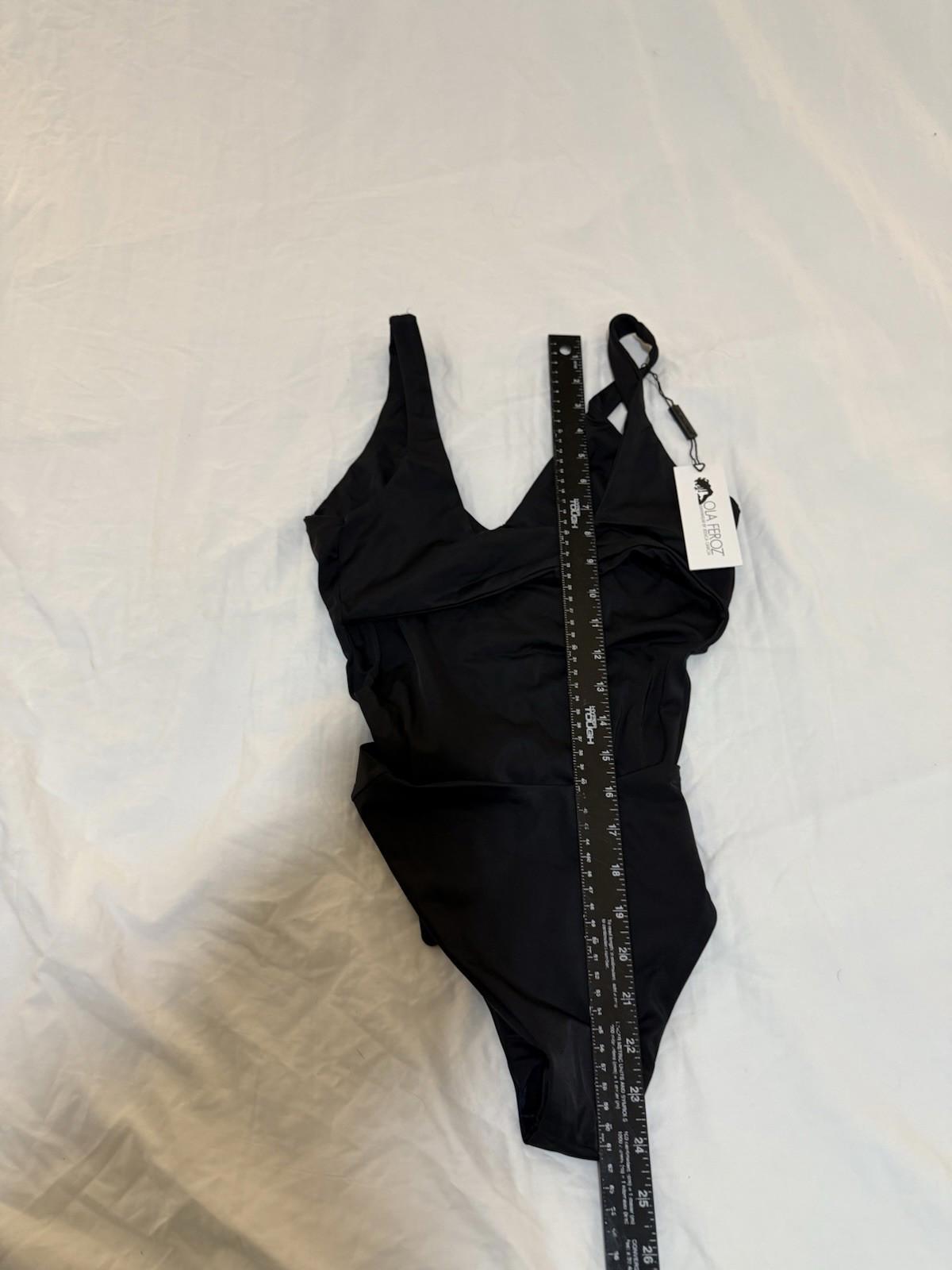 Ola Feroz Swimwear Jessica Garcia Cata One Piece Black Resortwear Small NWT 130