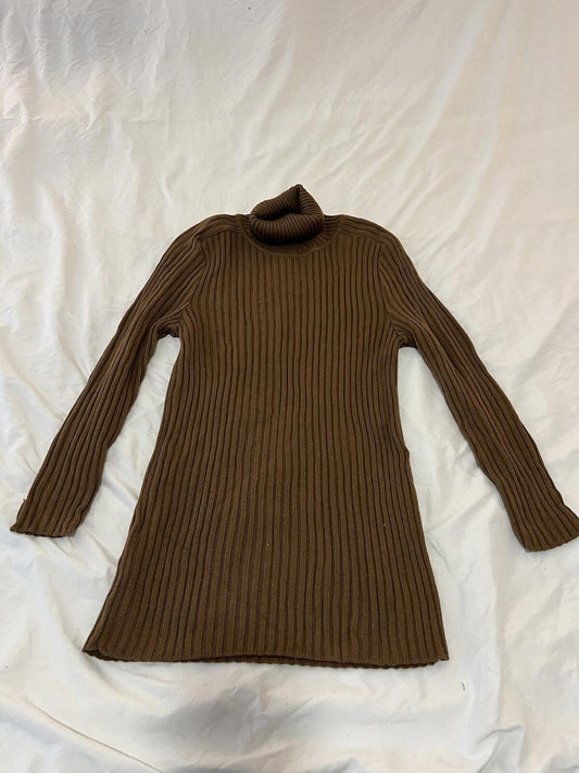 Vintage Mondi Sweater Dress  Brown 1980s Size Medium 353