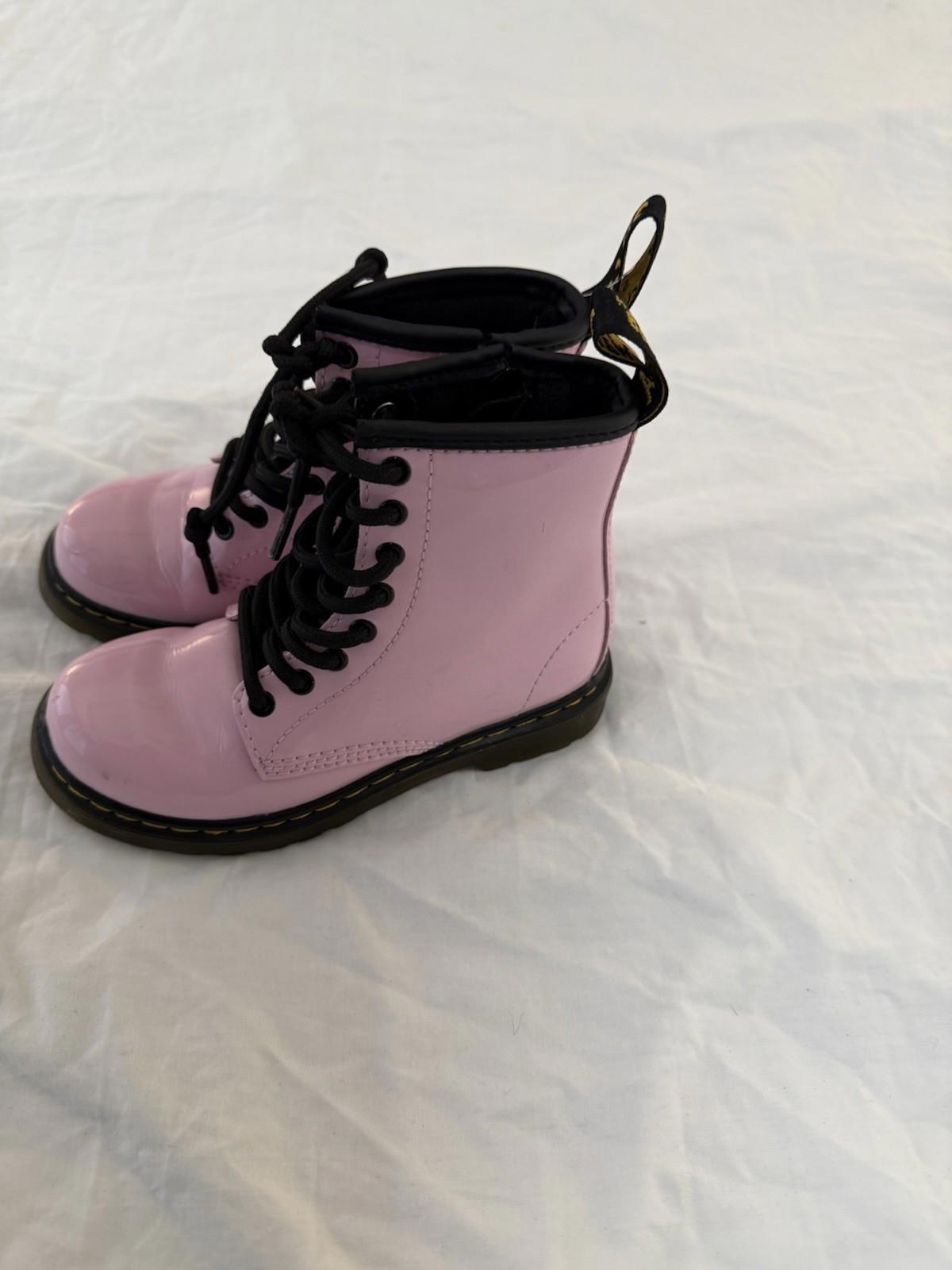 Dr Doc Martens Youth Kids Girls Size 11 Pink Combat Boots 1460J. 130