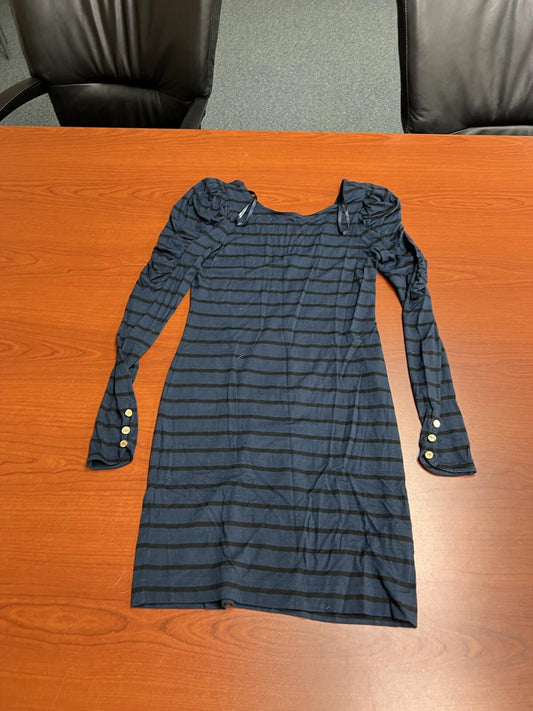 Vintage y2k Juicy Couture Women Blue Striped Casual Dress Size Small 118