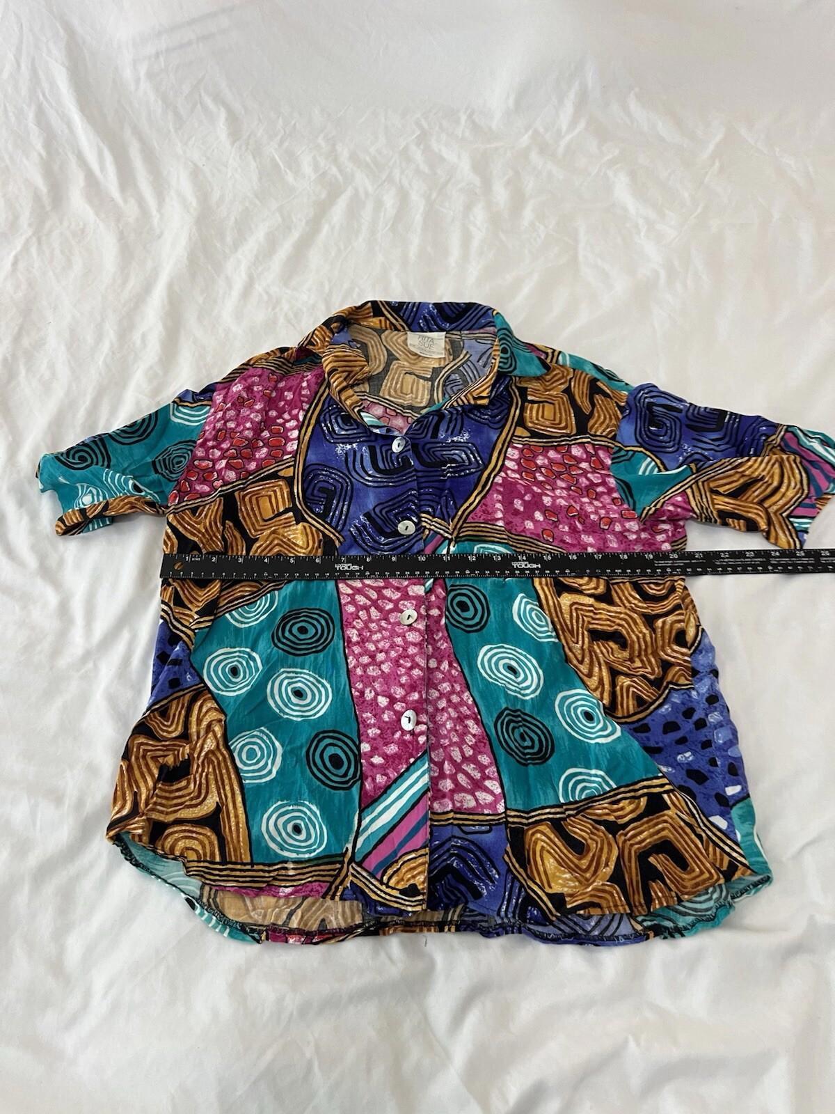 Vintage 90’s Rita Sue Loud Button Up Shirt Made In USA Size Large 121