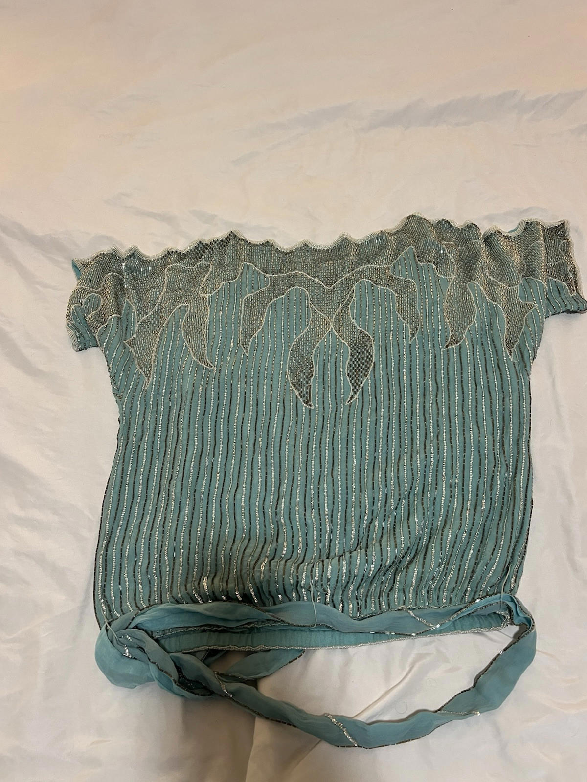 Vintage Gigi’s Closet Evening Bustier Off-the-Shoulder Metal Top Medium 133
