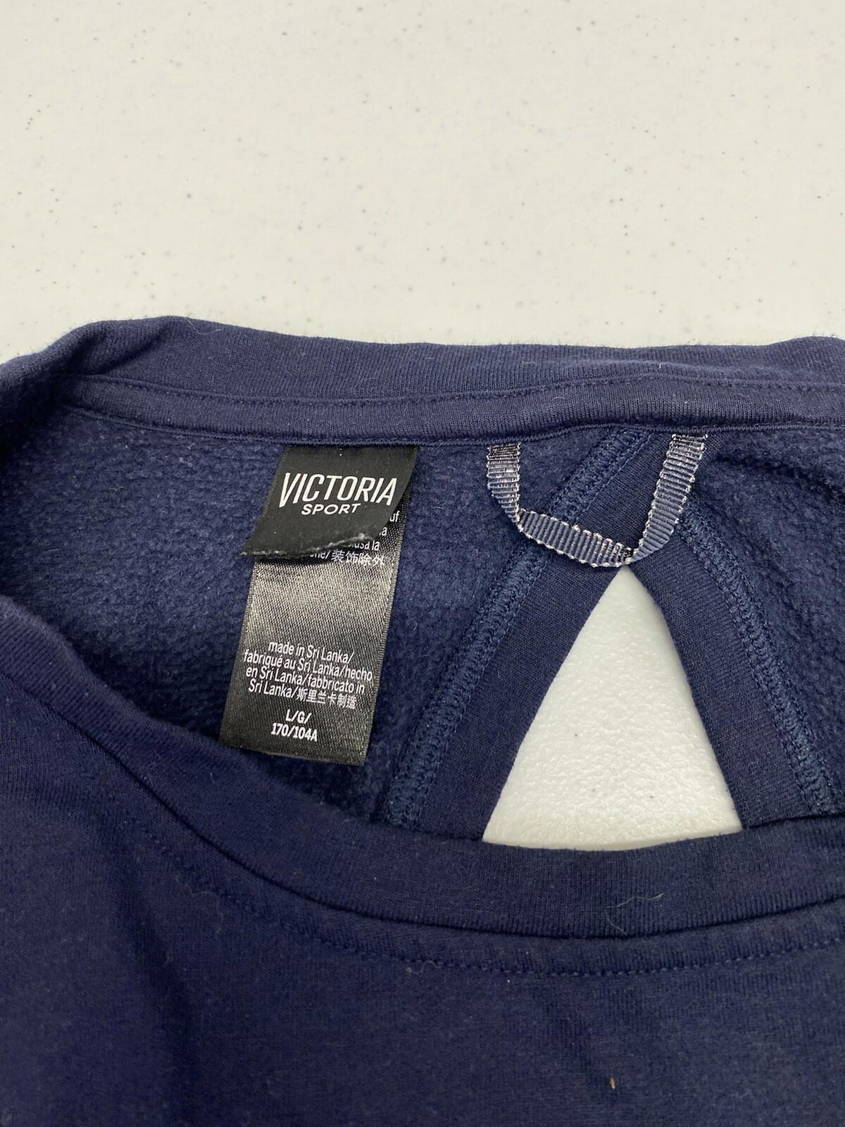Victoria’s Secret Sport Logo Blue Crew Neck Sweater Women's Size Large F