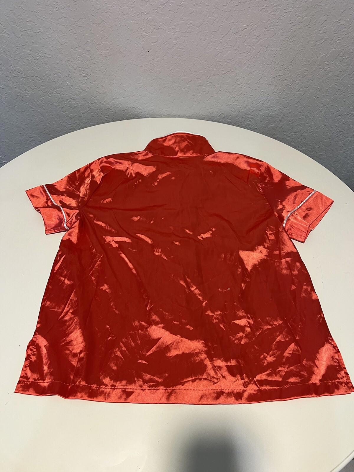 Woman’s Farmasi Poly Satin Long Pajama Top Women’s Size XL Red Nwt 225