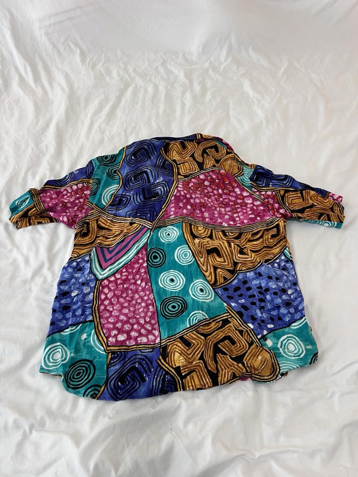 Vintage 90’s Rita Sue Loud Button Up Shirt Made In USA Size Large 121