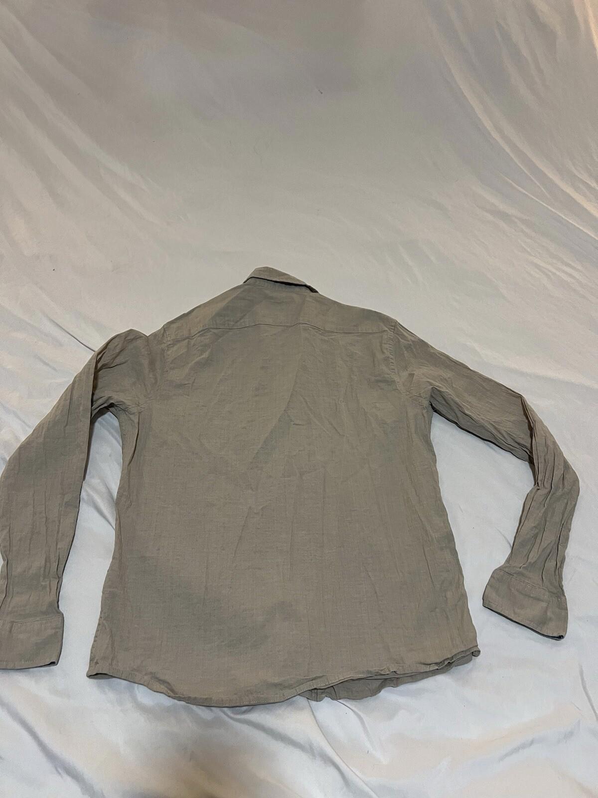 Taylor Vintage Luxe Performance Shirt Men Medium Button Up Beige 366