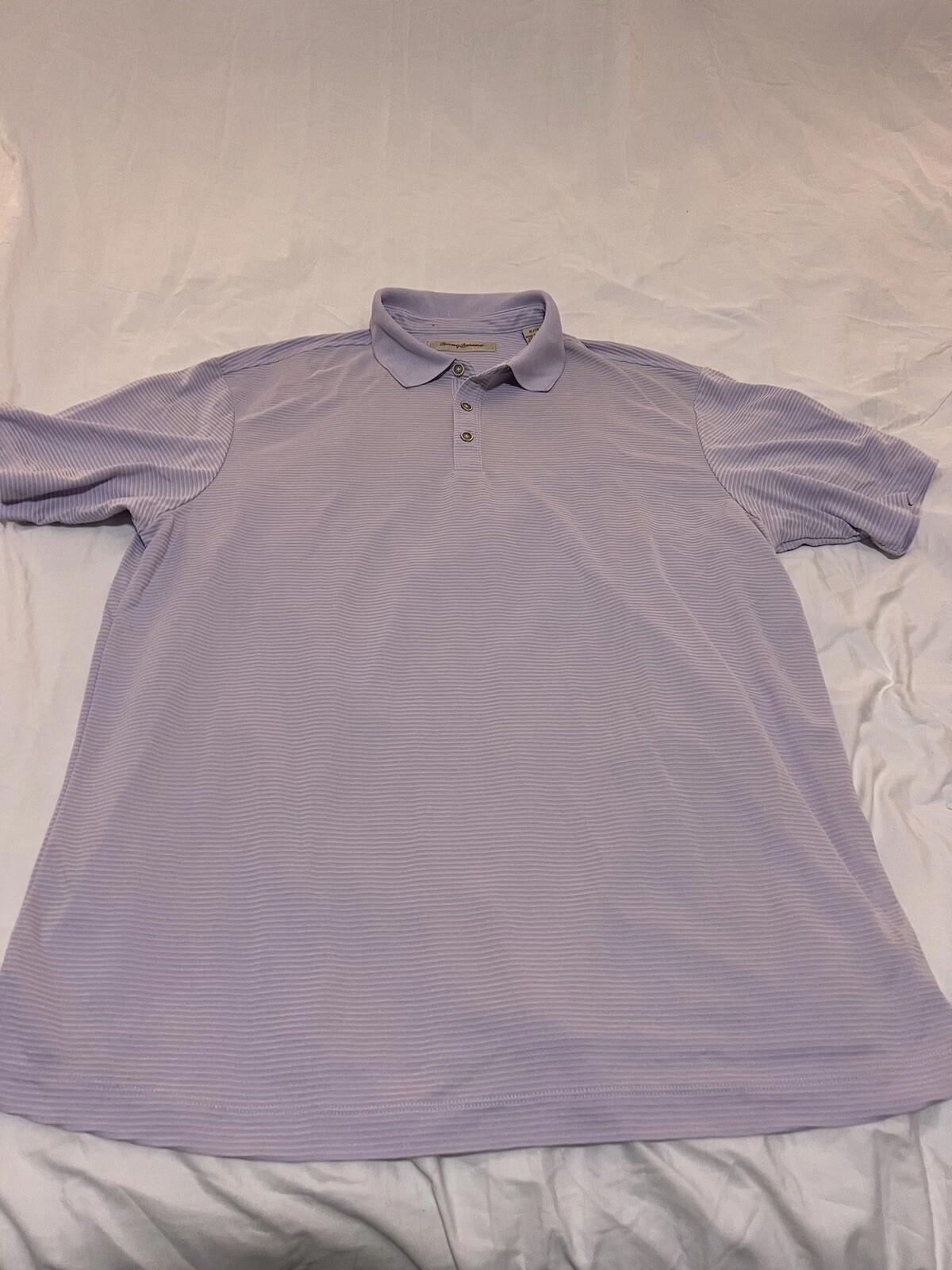 Tommy Bahama Men’s Polo Shirt XL Striped Purple 347