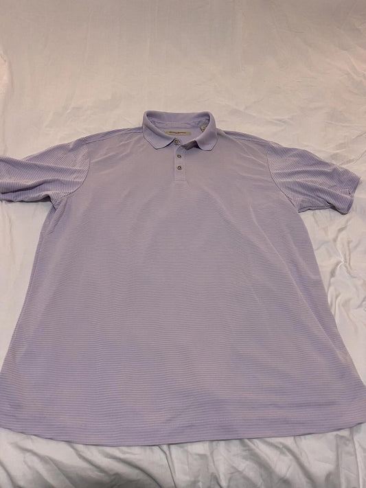 Tommy Bahama Men’s Polo Shirt XL Striped Purple 347