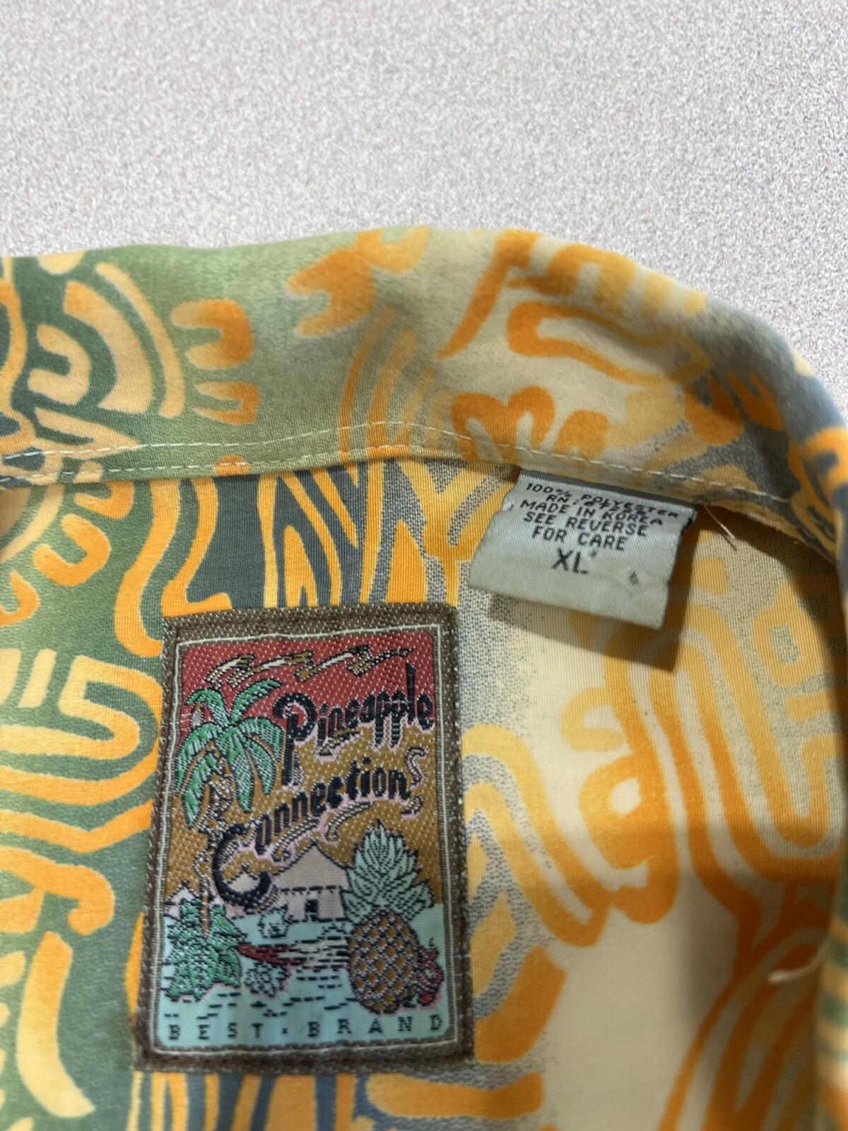 Pineapple Connection Camp Hawaiian Shirt Mens XL Short Sleeve Button 291