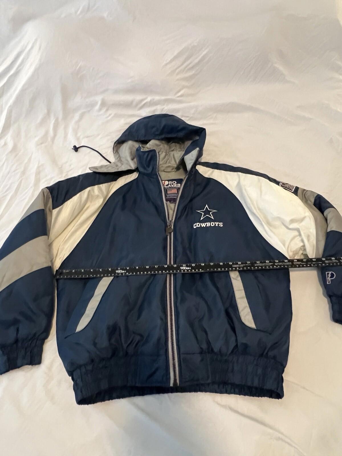 Vintage 90’s Pro Player  NFL Dallas cowboys blue and white puffer Men’s Large