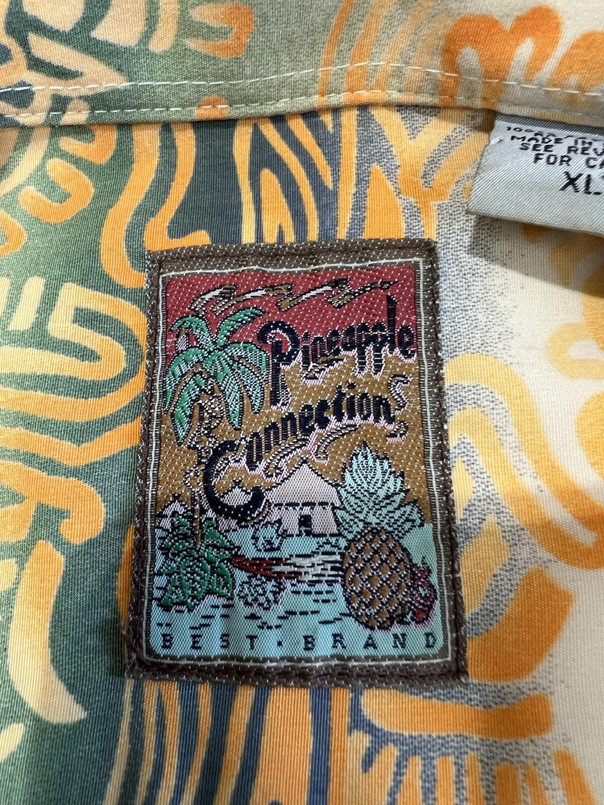 Pineapple Connection Camp Hawaiian Shirt Mens XL Short Sleeve Button 291