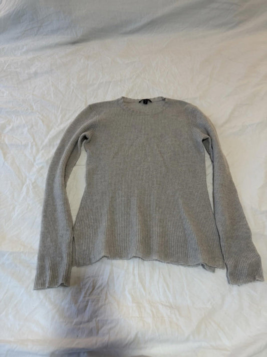 James Perse Los Angeles Sweater Women Sz 2 100% Cashmere Crew Neck Grey 153