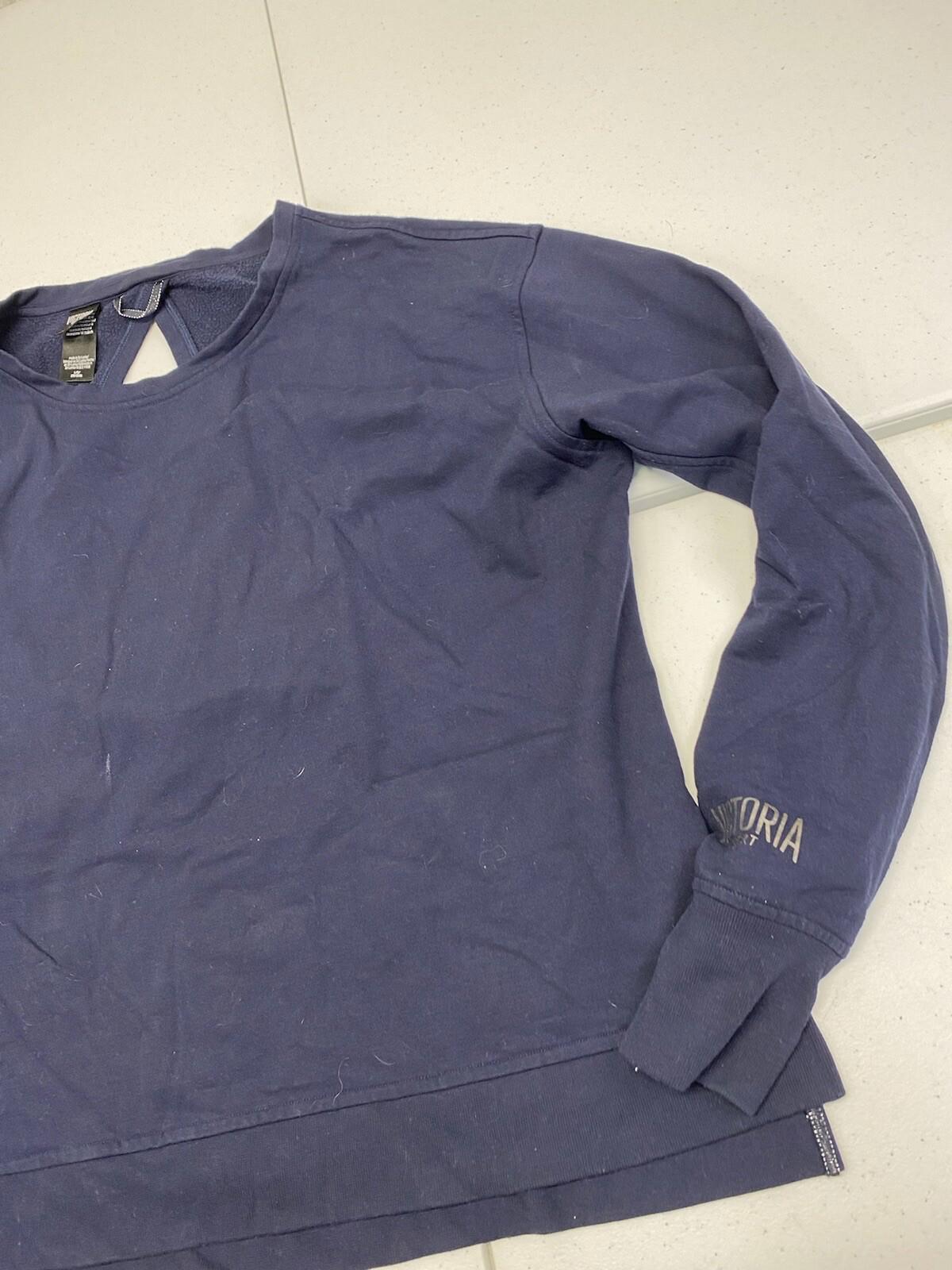 Victoria’s Secret Sport Logo Blue Crew Neck Sweater Women's Size Large F