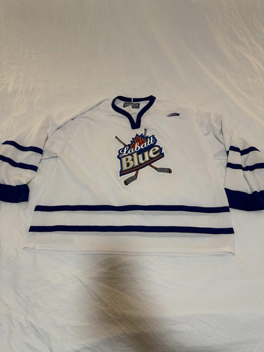 Labatt Blue Promotional Hockey Jersey Warrior White XL Adult Streetwear 130